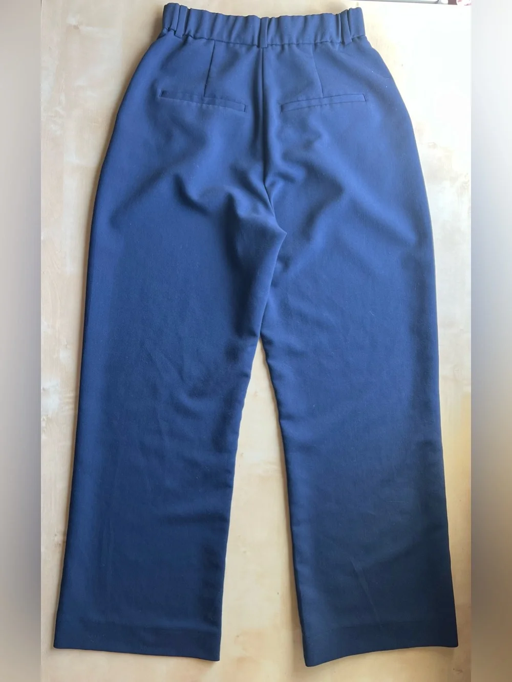Abercrombie & Fitch Curve Love Navy Wide-Leg Trousers Old Money Effortless Pants - Picture 3 of 10